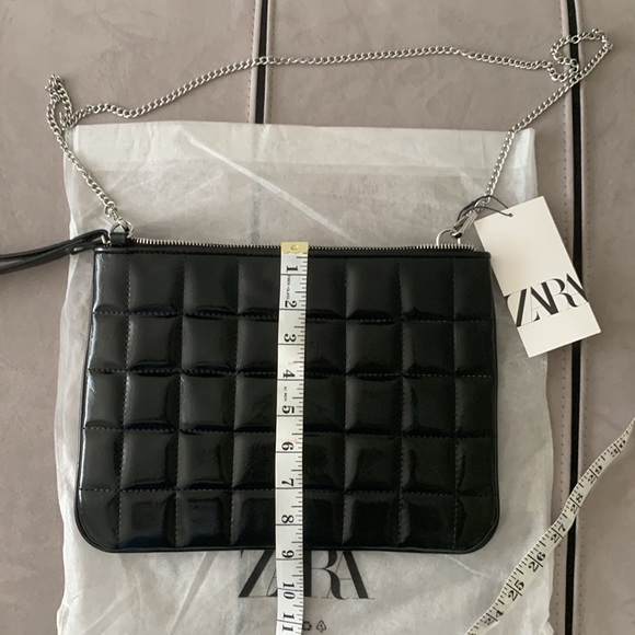 Zara NWT Black Quilted Clutch - Picture 12 of 14